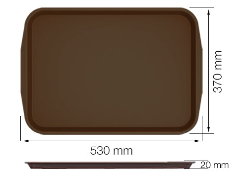 Kafeteria skuff 530 x 530mm - brun