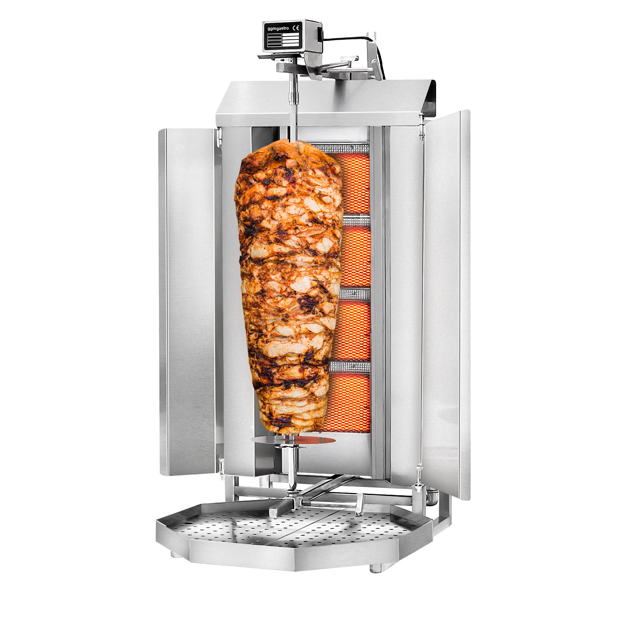 Kebab Grill - 4 brennere - maks 60 kg - inkl. Skjerm