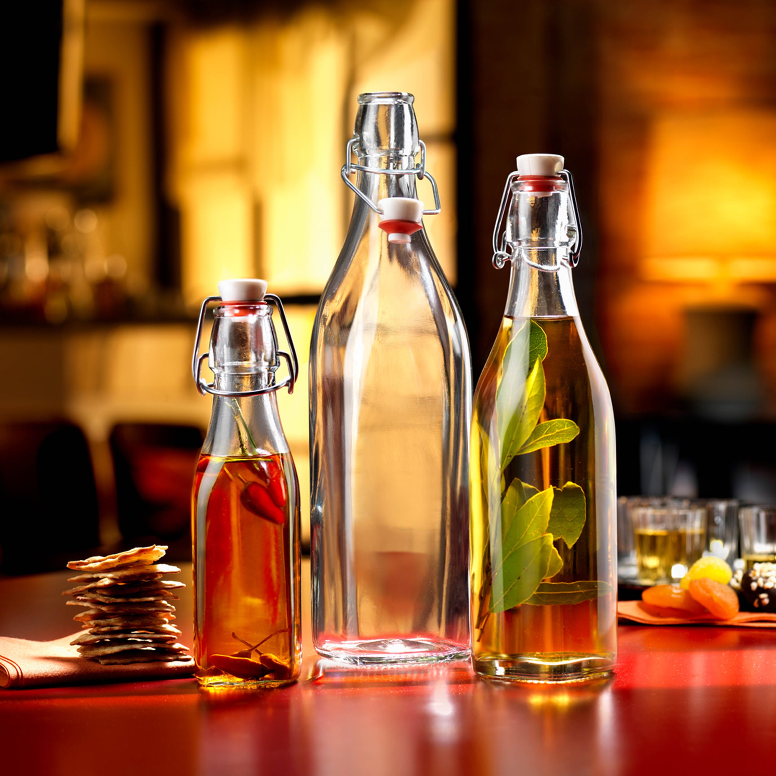 (1 stk.) Glassflaske Bormioli Rocco - DUBLIN - med dreibar kork - 1 l