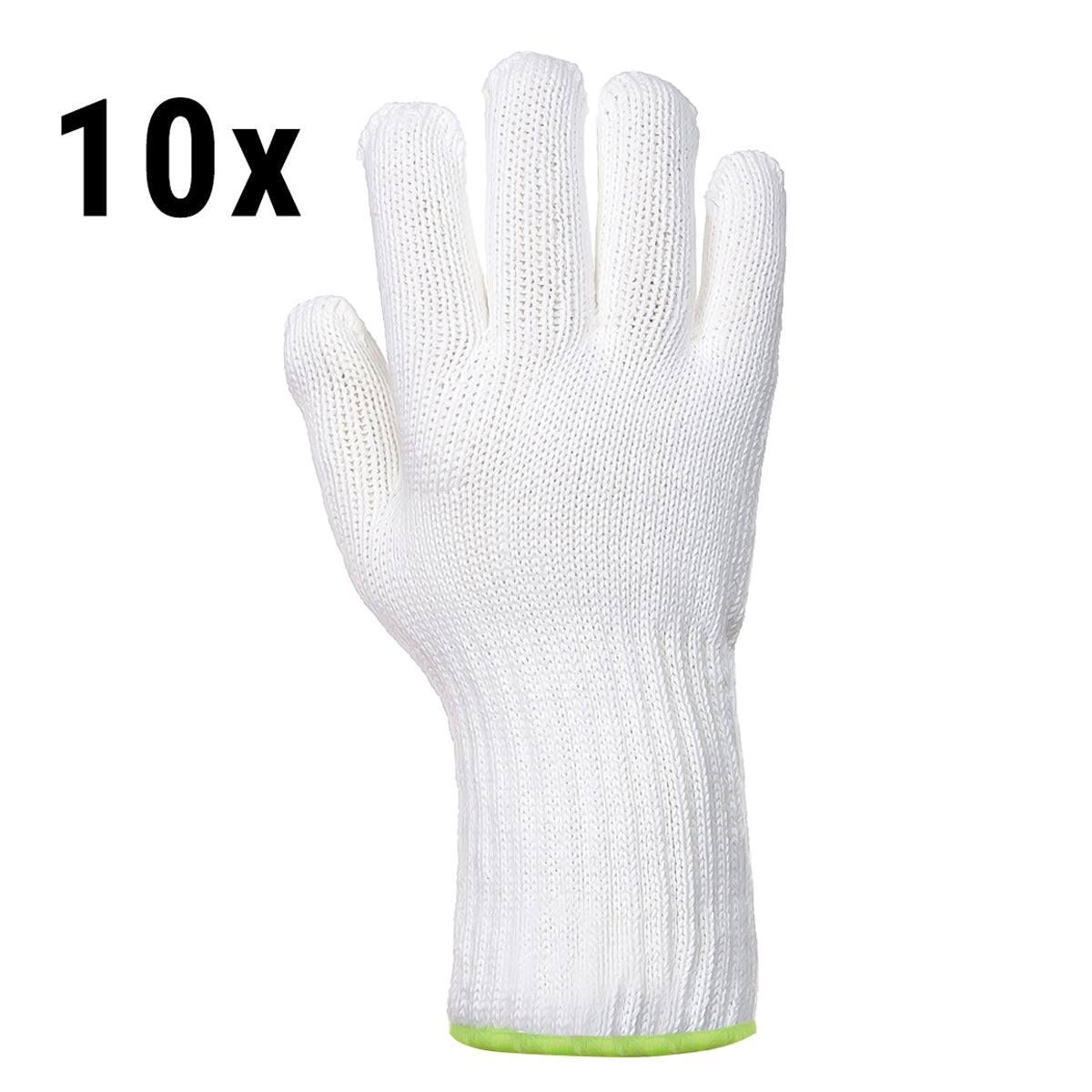 (10 stk) Varmebestandig hanske - Hvit - Størrelse: L
