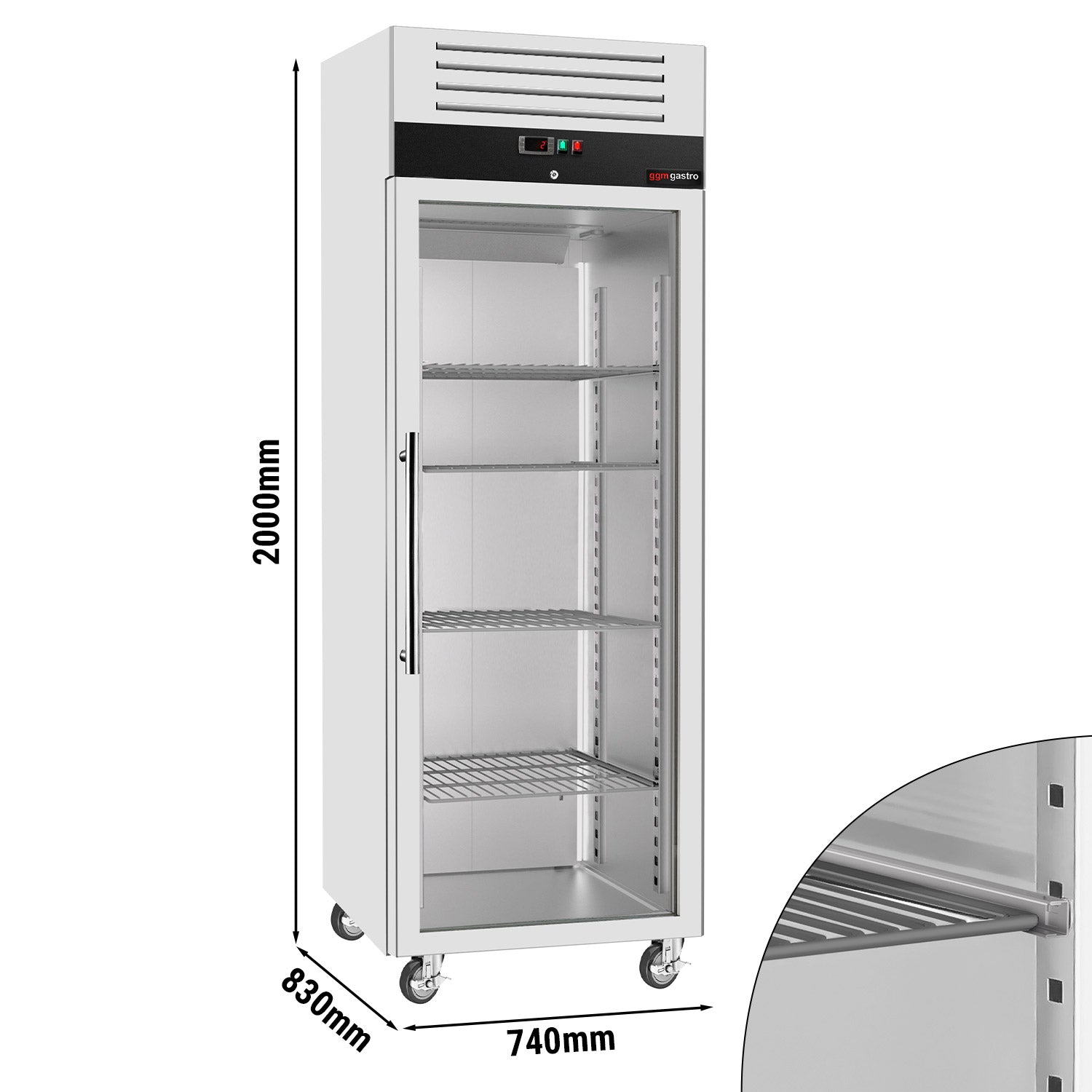 Køleskab ECO - 0,74 x 0,83 m - med 1 glassdør