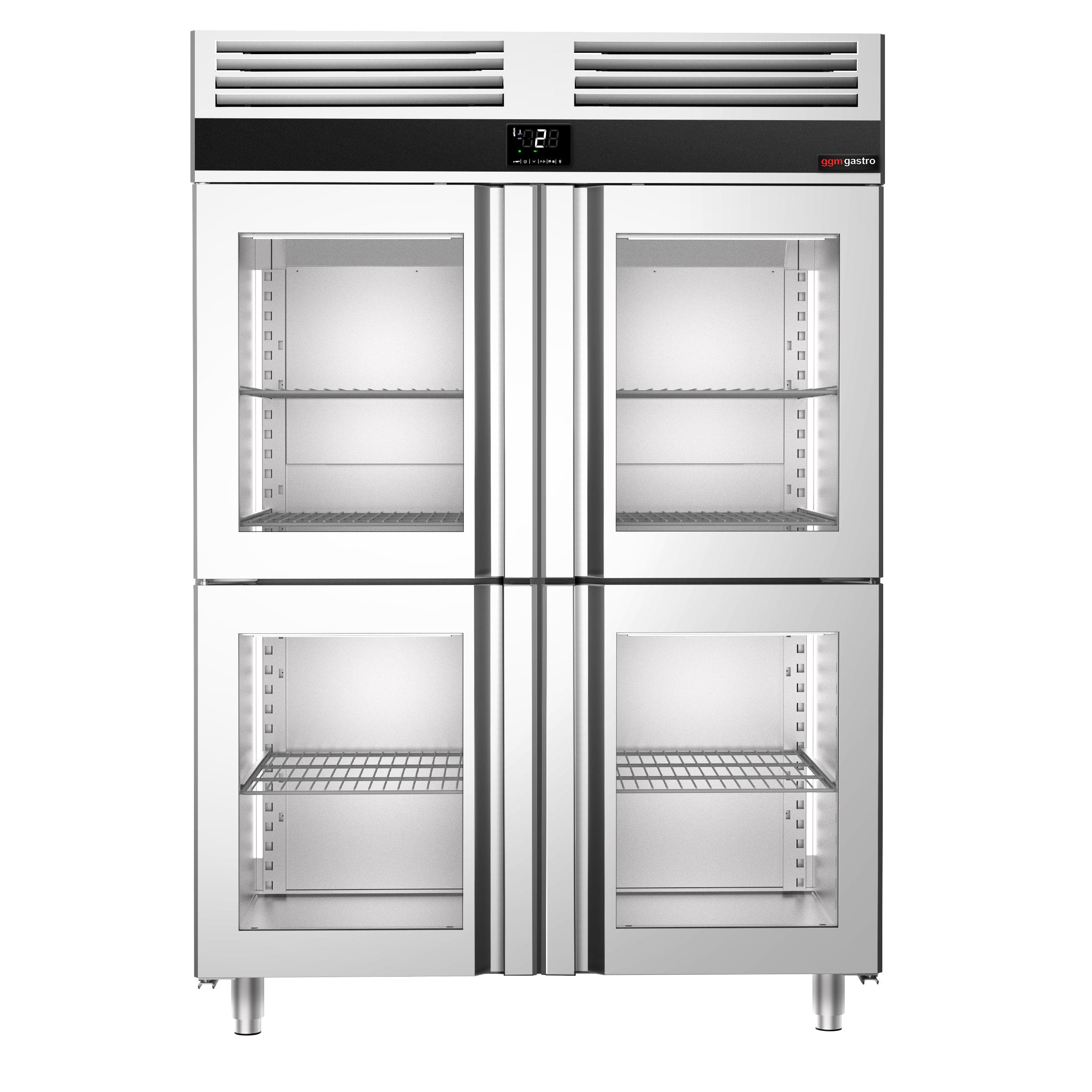 Kjøleskap - 1,4 x 0,81 m - med 4 halvglassdører