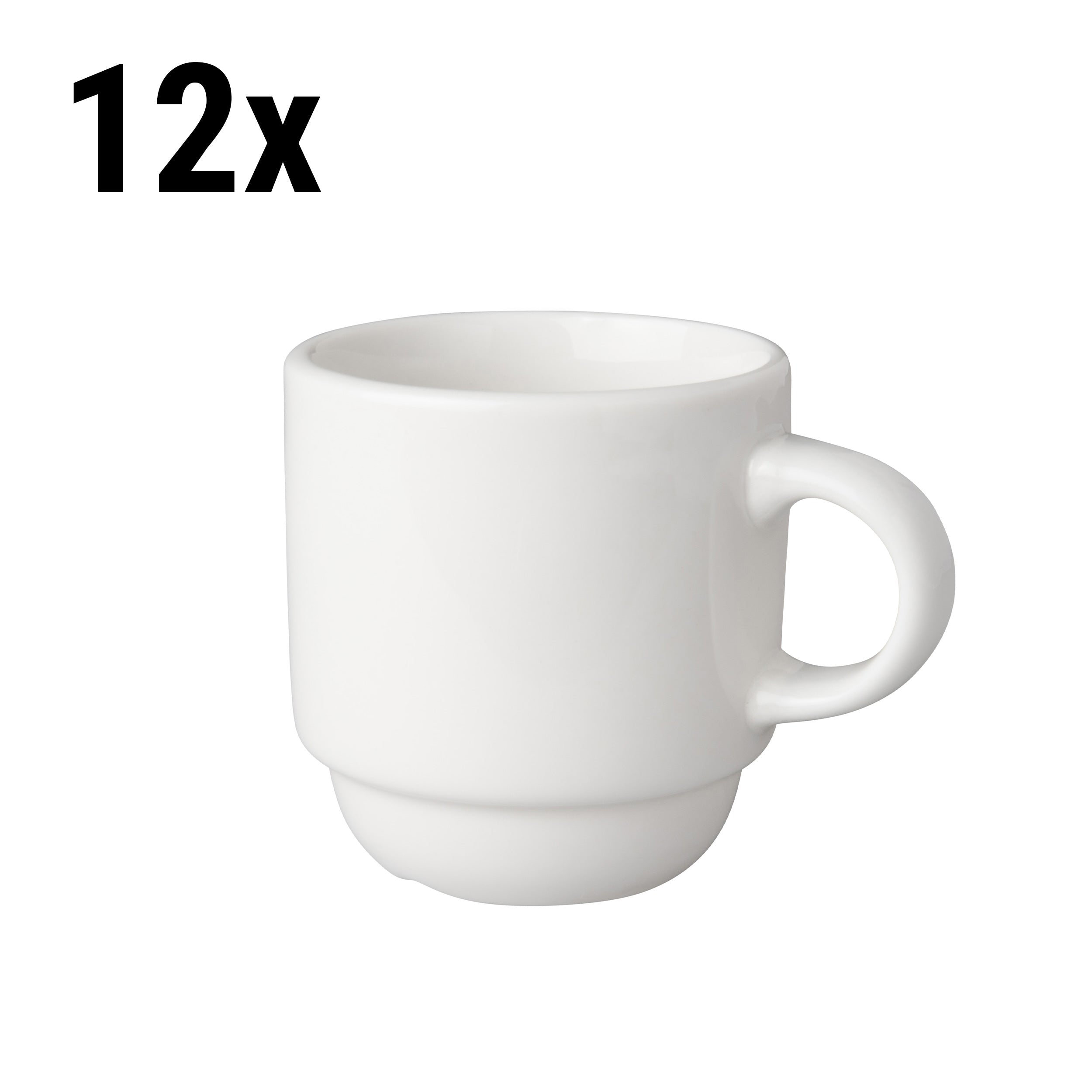 (12 stk.) Mammoet kaffekopp - 14 cl - Hvit