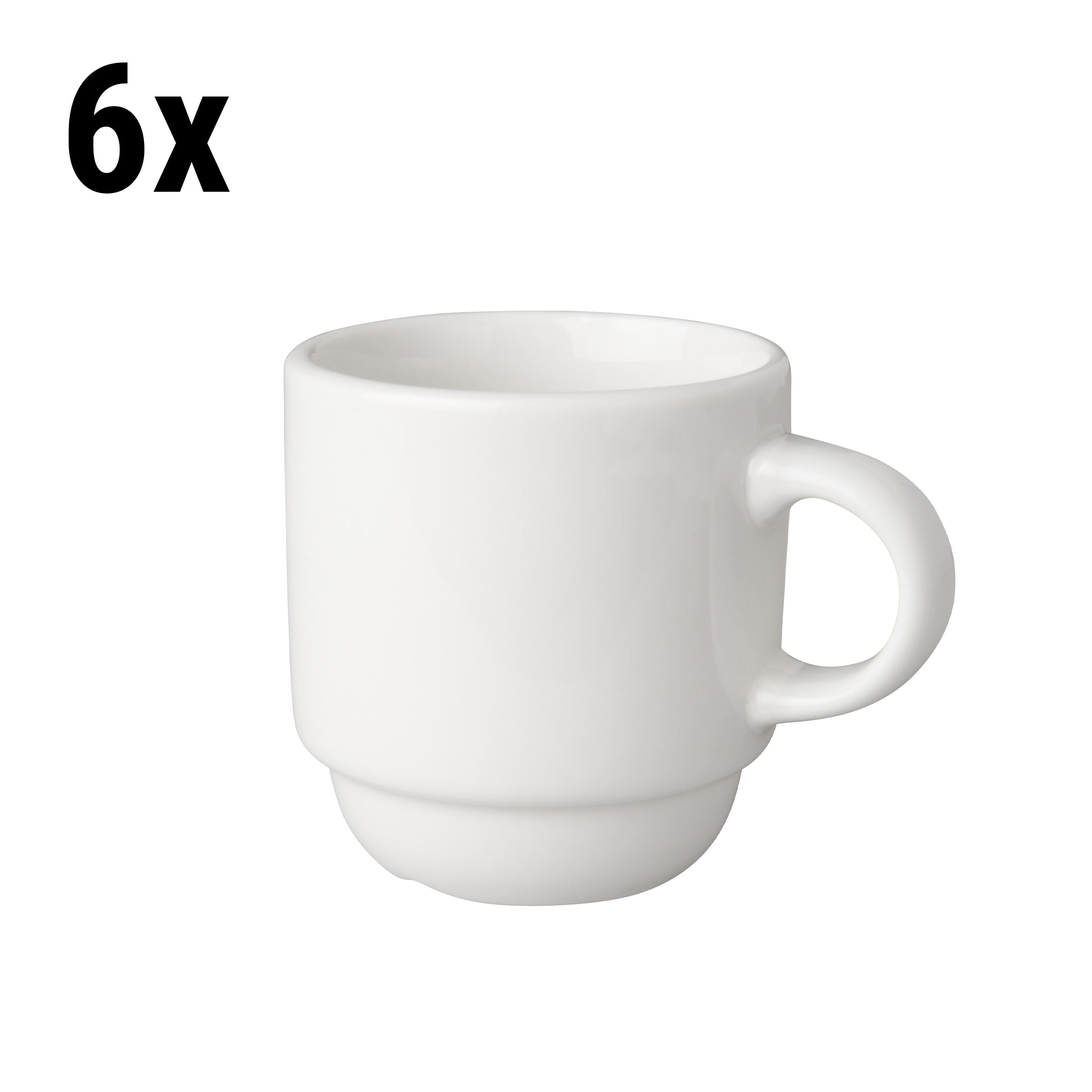(6 stk) Mammoet kaffekopp - 14 cl - Hvit