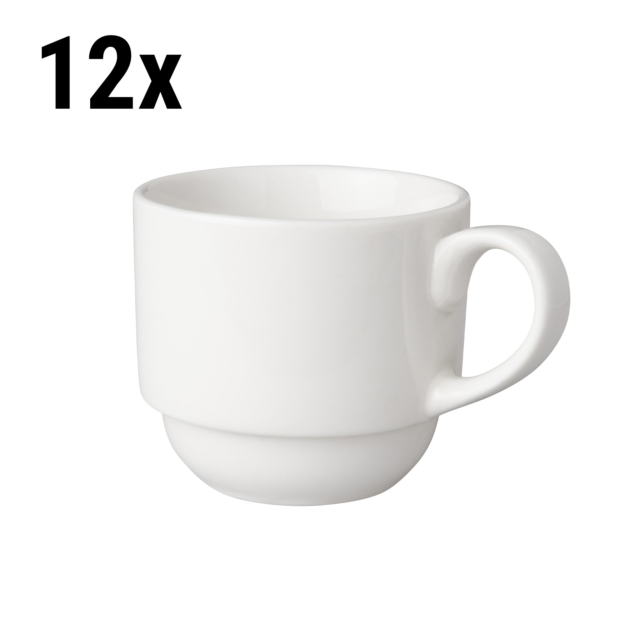 (12 stk.) Mammoet kaffekopp - 20 cl - Hvit