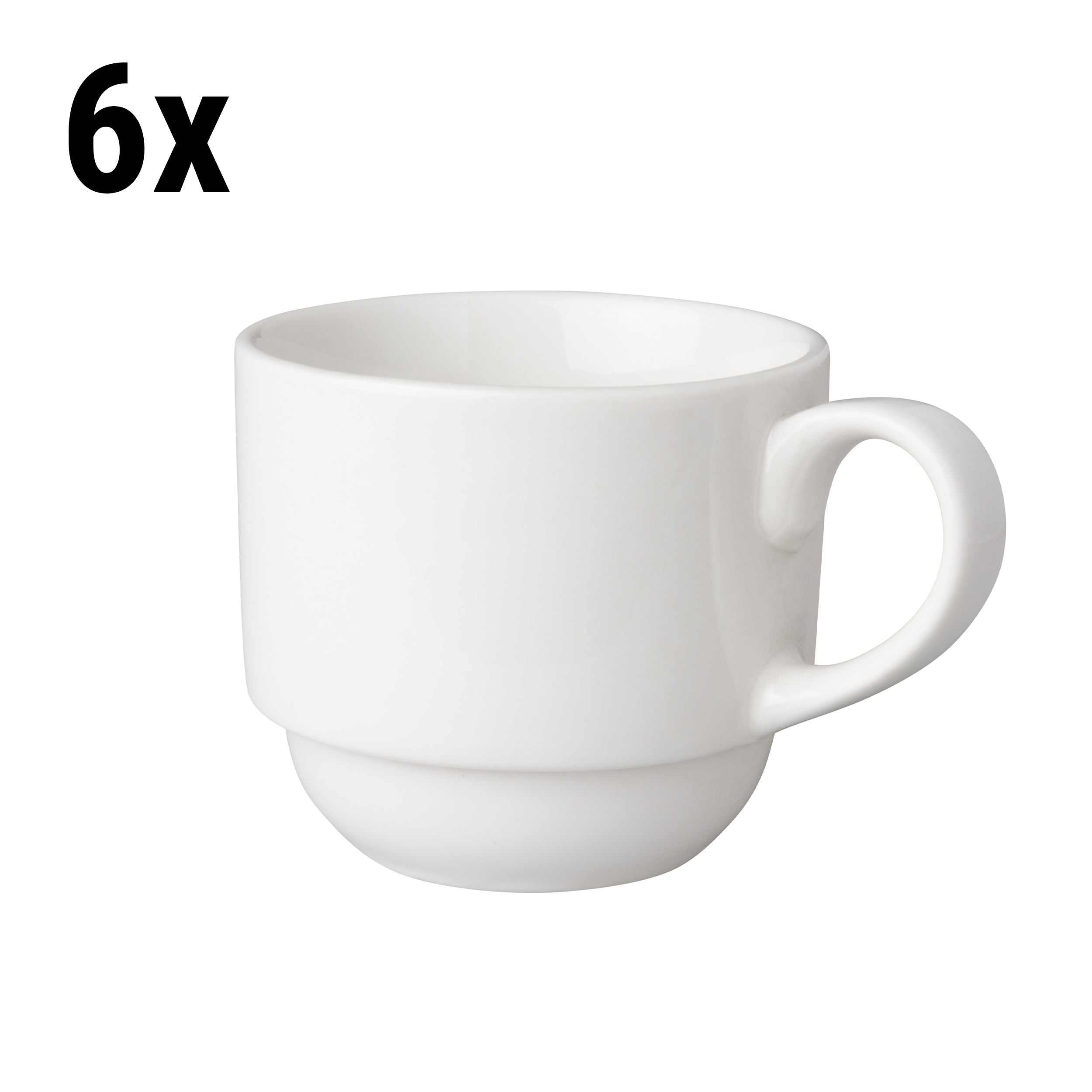 (6 stk) Kaffekopp Mammoet - 20 cl - Hvit