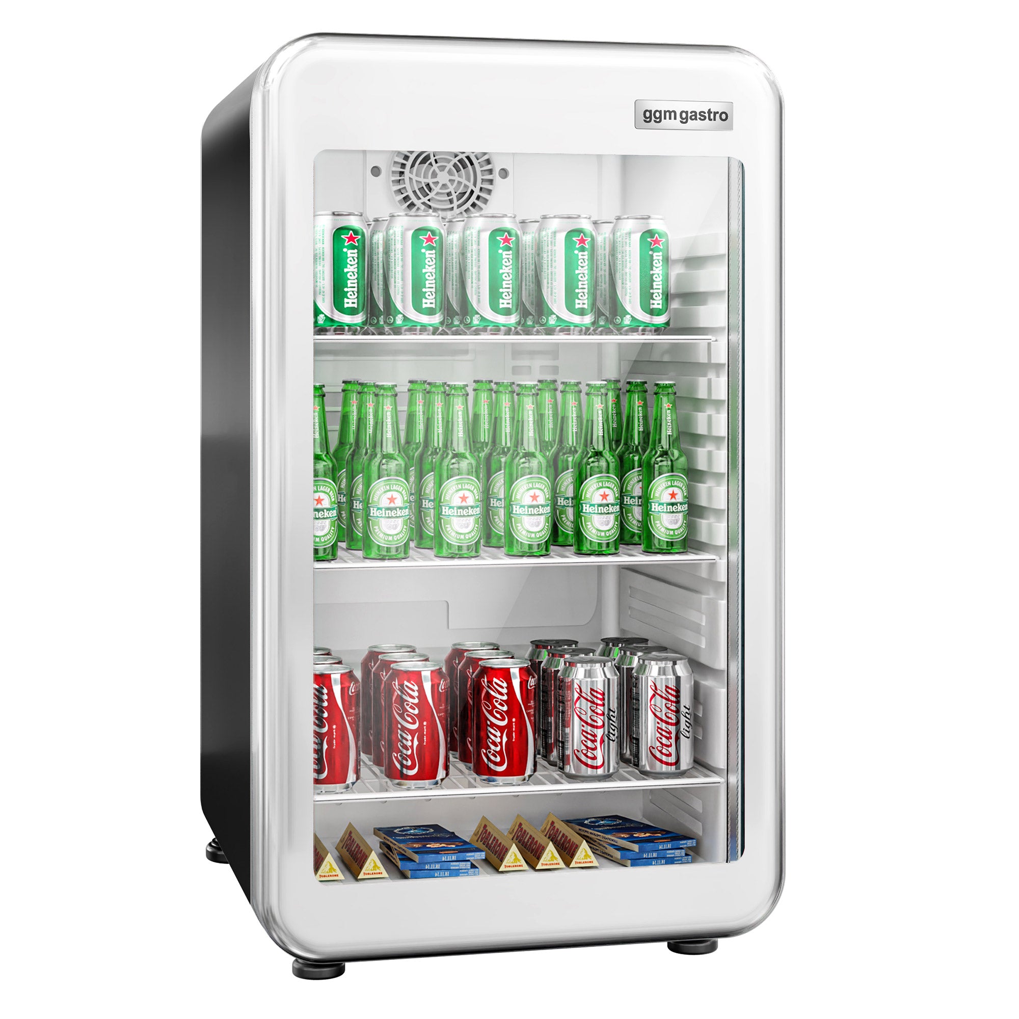 Mini kjøleskap - 113 Liter - med 1 glassdør - Svart/Sølv