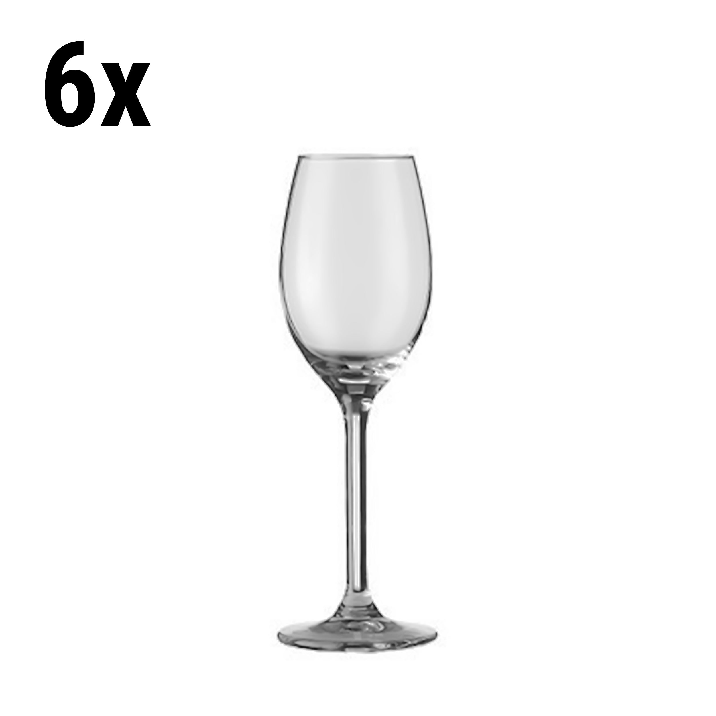(6 stk.) Portvin/Sherryglass - VENICE - 140 ml - Gjennomsiktig