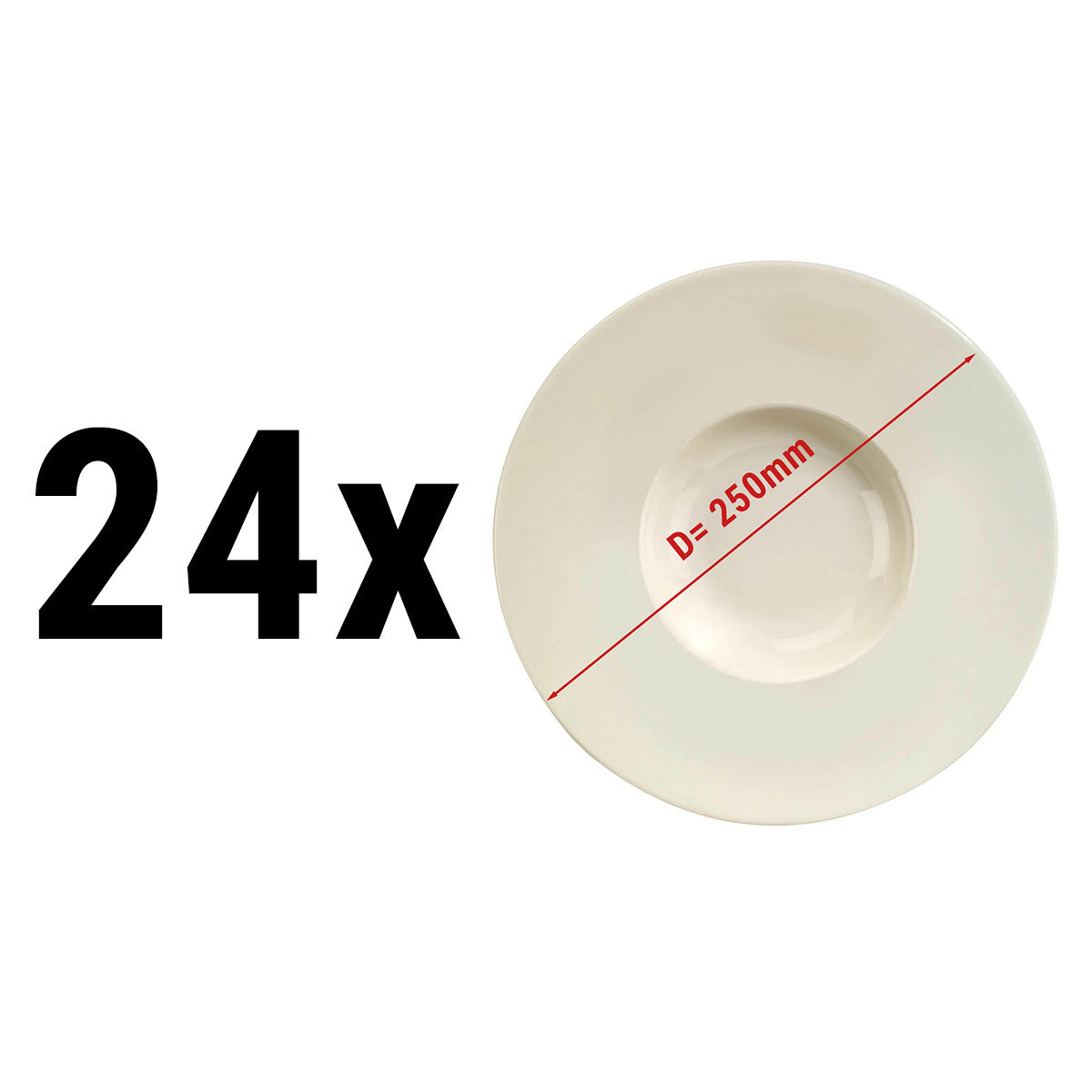 (24 Stykker) TEOS - Pasta tallerken - Ø 25 cm