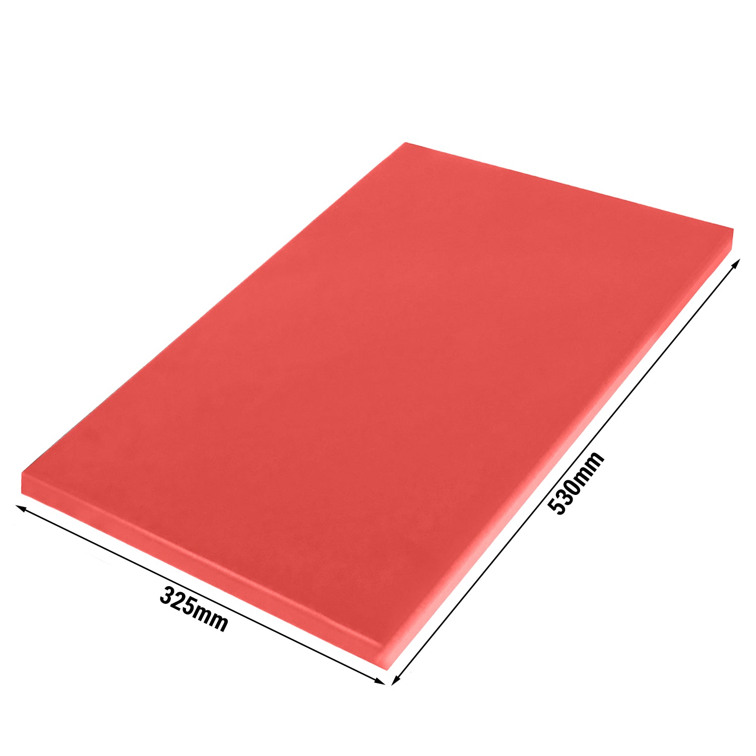 Skjærebrett - 53 x 53 cm - tykkelse 2 cm - rødt