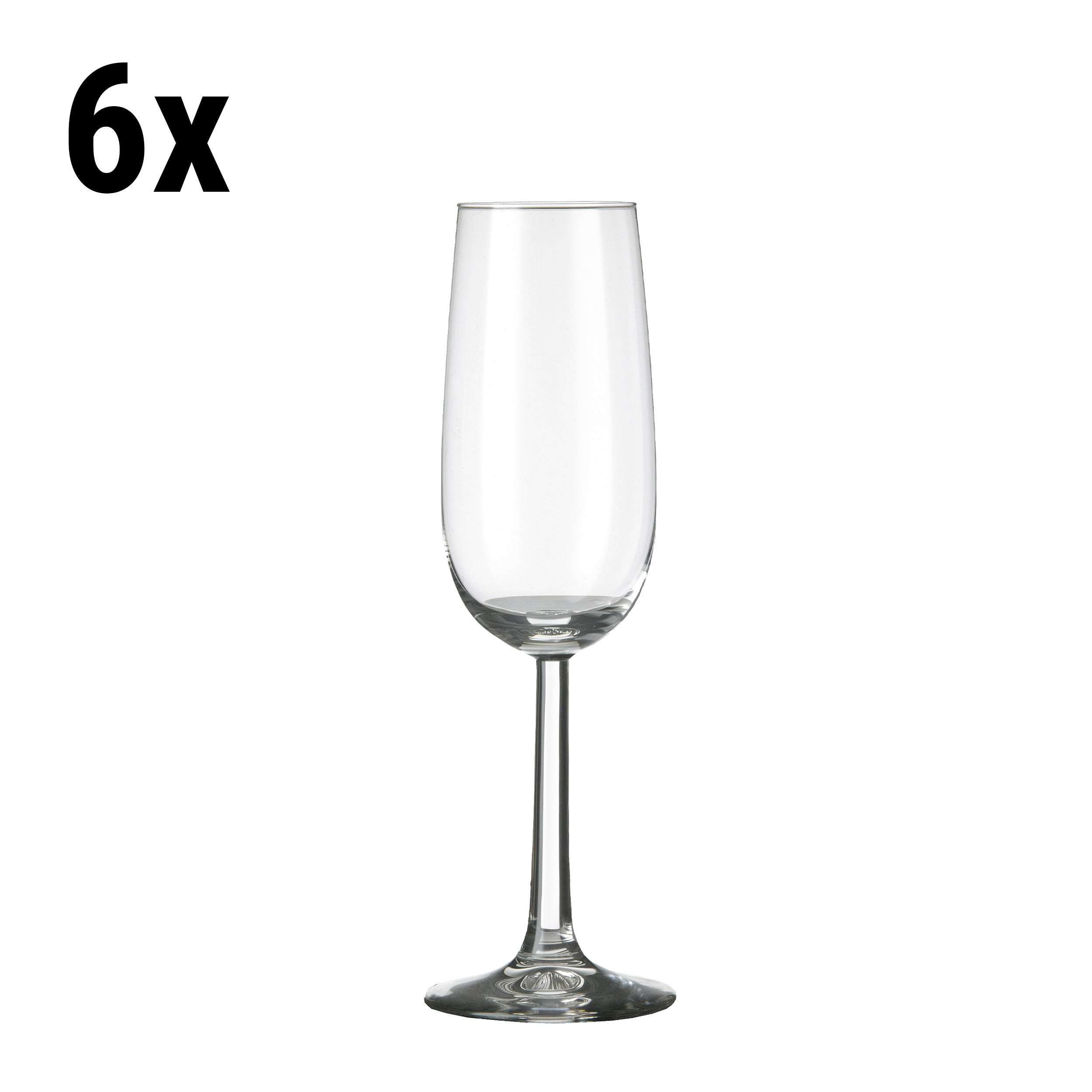 (6 stk.) Champagneglass - VENICE - 170 ml - Gjennomsiktig