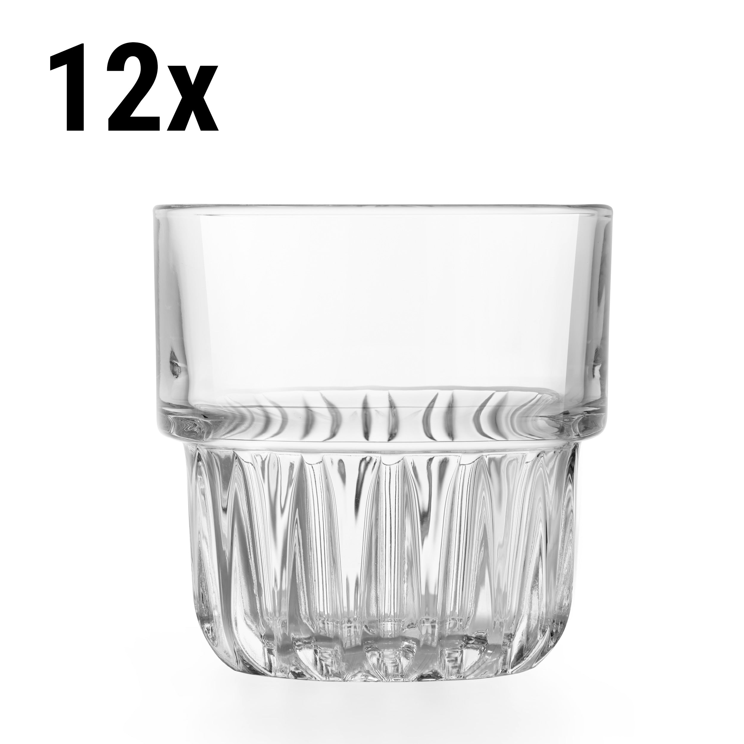 (12 stk.) Drikkeglass til alle formål - TOKIO - 237 ml - Gjennomsiktig