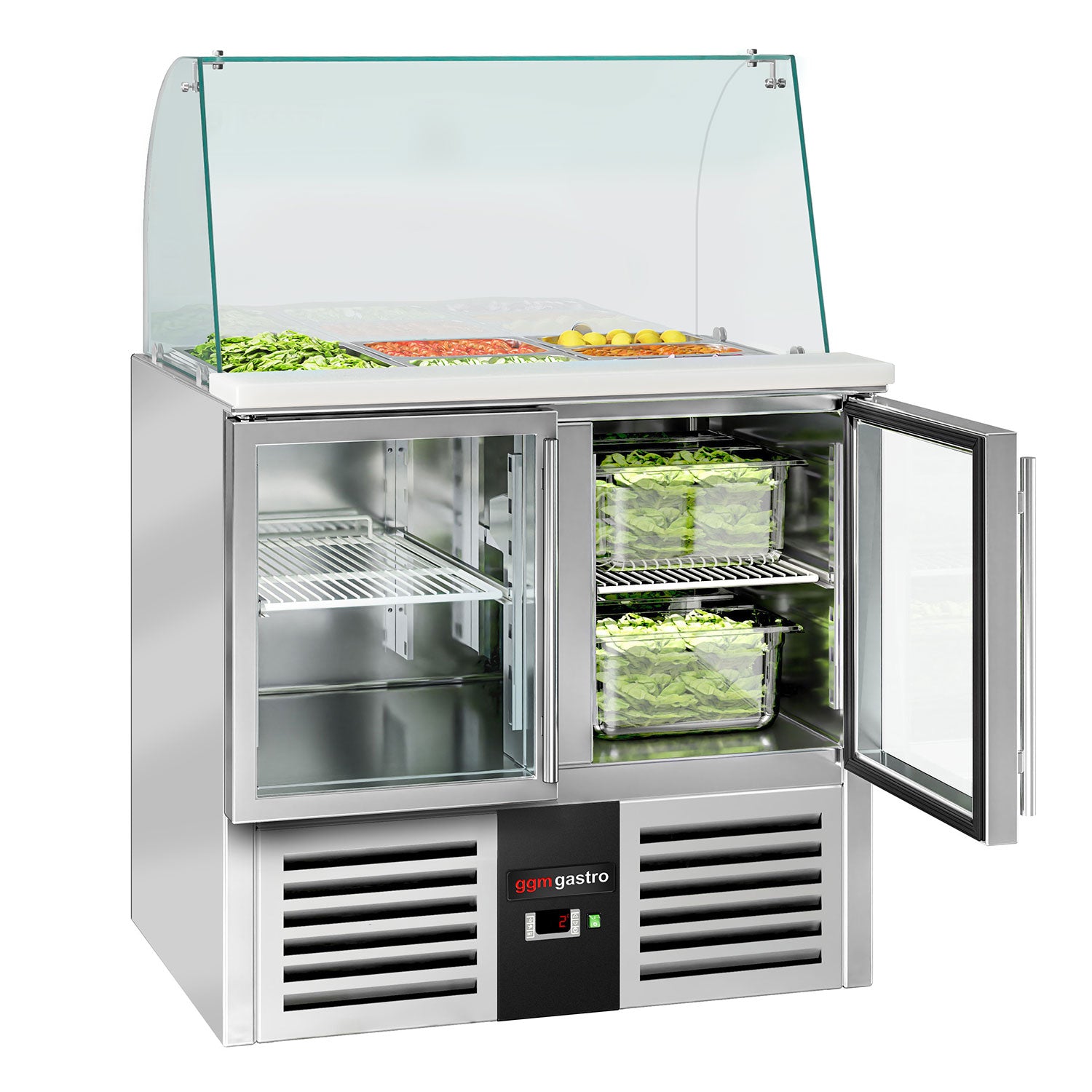 Salatdisk PREMIUM - 0,9 x 0,7 m - med 2 Glassdører