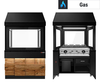 Gassgrill - svart granitt