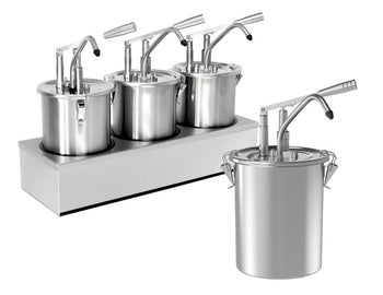 Sausdispenser i rustfritt stål rund