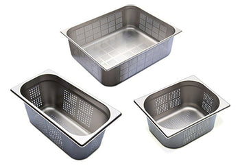 Gastronormbeholder i rustfritt stål perforert