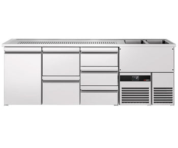 Ølbar BF i rustfritt stål - 2,5m