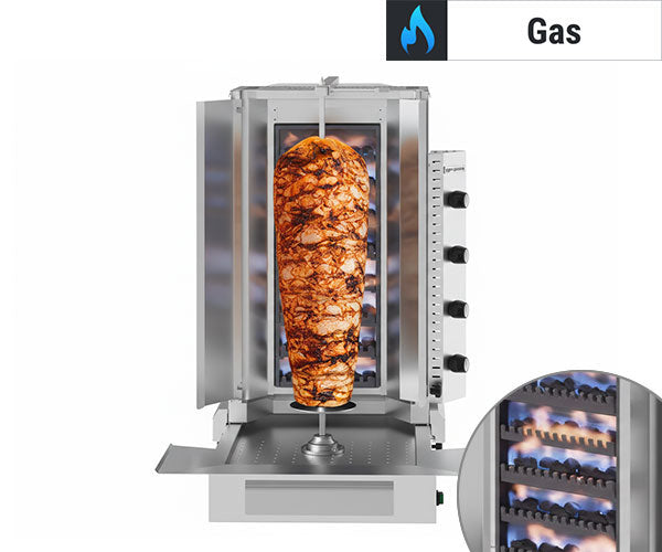 Kebabgriller av lavastein på gass