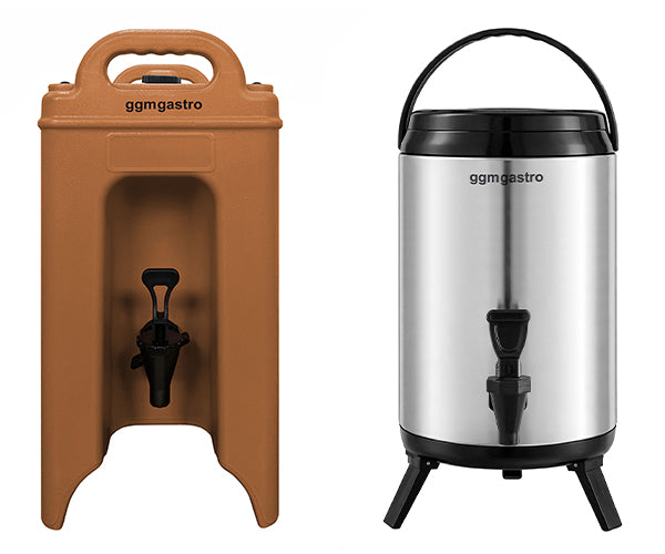 Dispenser for varme drikker og termokanner