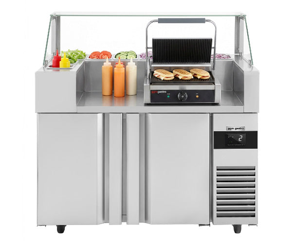 Forberedelsesstasjoner med pressgrill