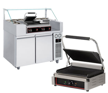 Forberedelsesstasjoner med pressgrill