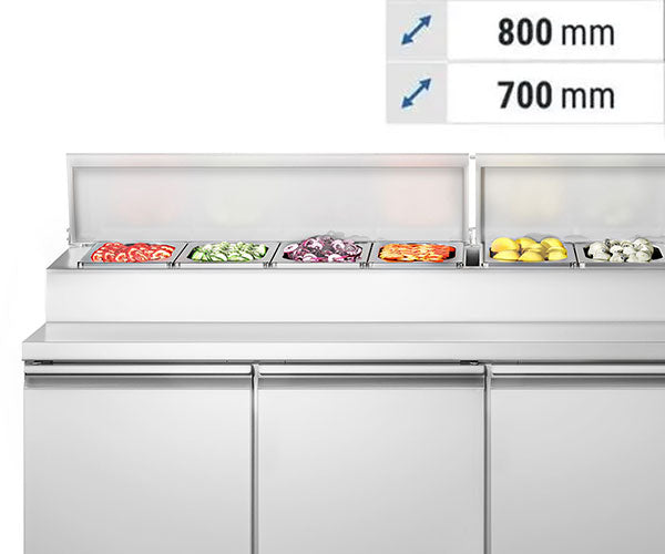 Tilberedningsbord med lokk i rustfritt stål