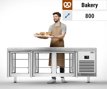 Kjøle- og frysedisker for bakerier med gjennomgående kjøledisker