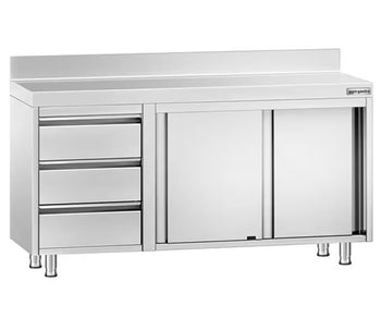 Arbeidsskap 700 med oppkant og 3 skuffer