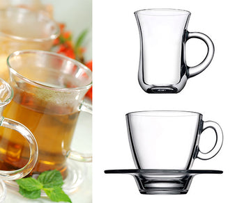 Teglass og tallerkener