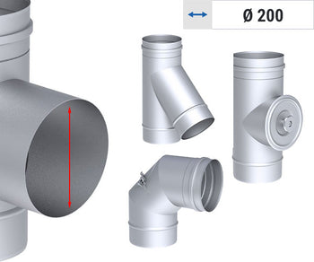Ø 200 - Ventilasjonsrør envegget