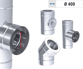 Ø 400 Innvendig diameter - dobbeltveggede ventilasjonsrør