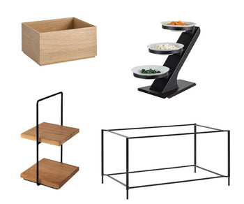 Etagères og bufféstativer