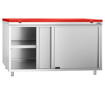 Arbeidsskap med rødt skjærebrett 700 dyp