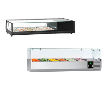 Benkeplate utstillingsvinduer og sushi-utstillingsvinduer