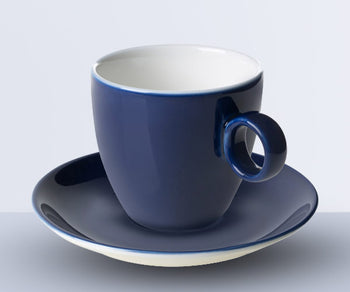 Kaffe og fat blå