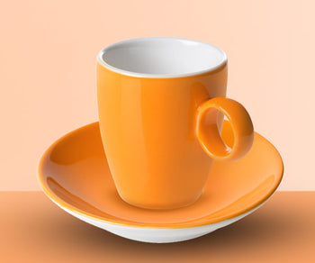 Kaffe og underfat Oransje