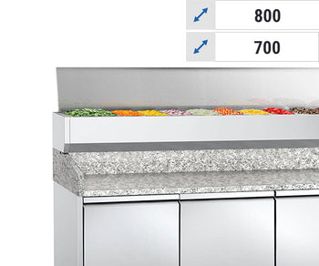 Med kjøleskap - lokk i rustfritt stål