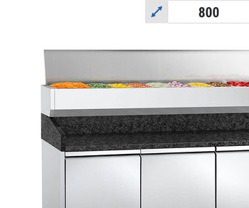 Med kjøleskap - lokk i rustfritt stål