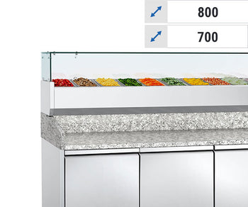 Med kjølt vitrineskap - glass