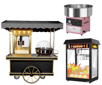 Popcorn og sukkerspinn