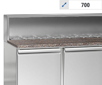 Saladetter med topp i rustfritt stål