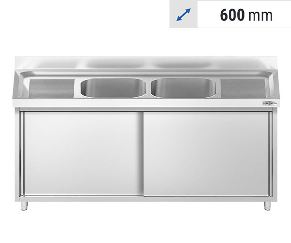 Vaskeskap - 2 Kummer i midten 600 Dybde