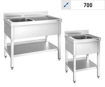 Oppvaskbenk 1 Kum - 700 Dybde