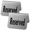 (6 stk.) Bordskilt - 2-pakning - "Reserved" - rustfritt stål - 55x35 mm