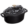 STAUB | LA COCOTTE - Cocotte - Svinekjøttlokk - oval - 170mm - Støpejern - Svart