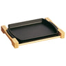 STAUB | SERVERING - Tallerken med trebunn - 330x220mm - Støpejern - Svart