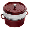 STAUB | LA COCOTTE - Kokotte med dampinnsats - Ø 260mm - Støpejern - Grenadine rød