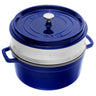 STAUB | LA COCOTTE - Kokotte med dampinnsats - Ø 260mm - Støpejern - Mørkeblå