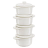 STAUB | CERAMIQUE - Kokottesett - 4-deler - Ø 100mm - Keramikk - Elfenbenshvit