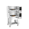 (2 stk.) Elektrisk belteovn for pizza - 980x1300 mm - opptil 350 °C - digitalt touchpanel - Båndbredde: 400 mm - inkl. understell